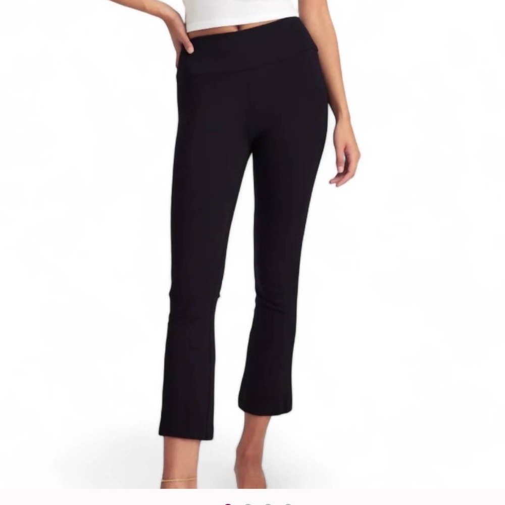 SPRWMN Black Cropped Flared Stretch Pants